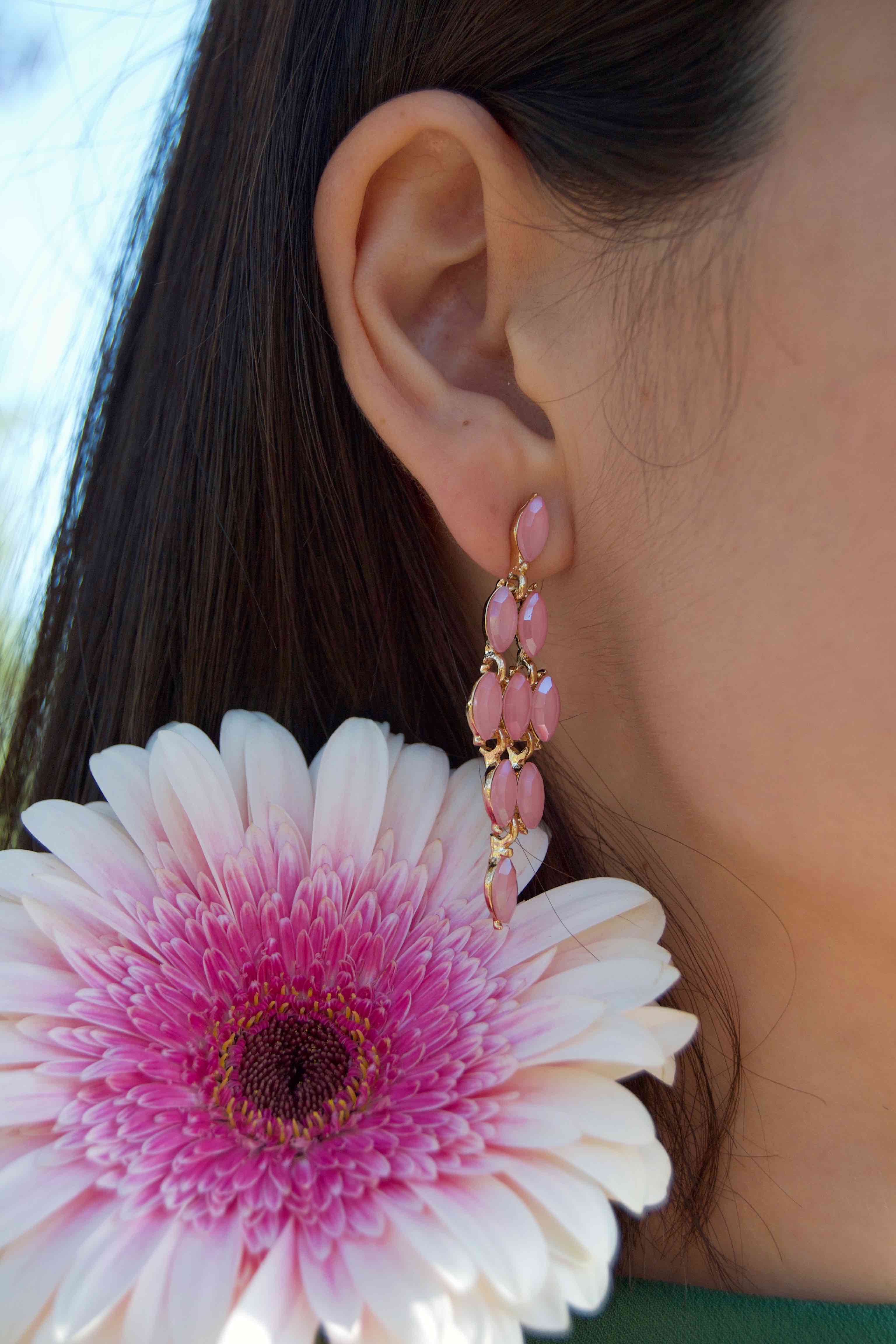 Pendientes Cristal Rosa