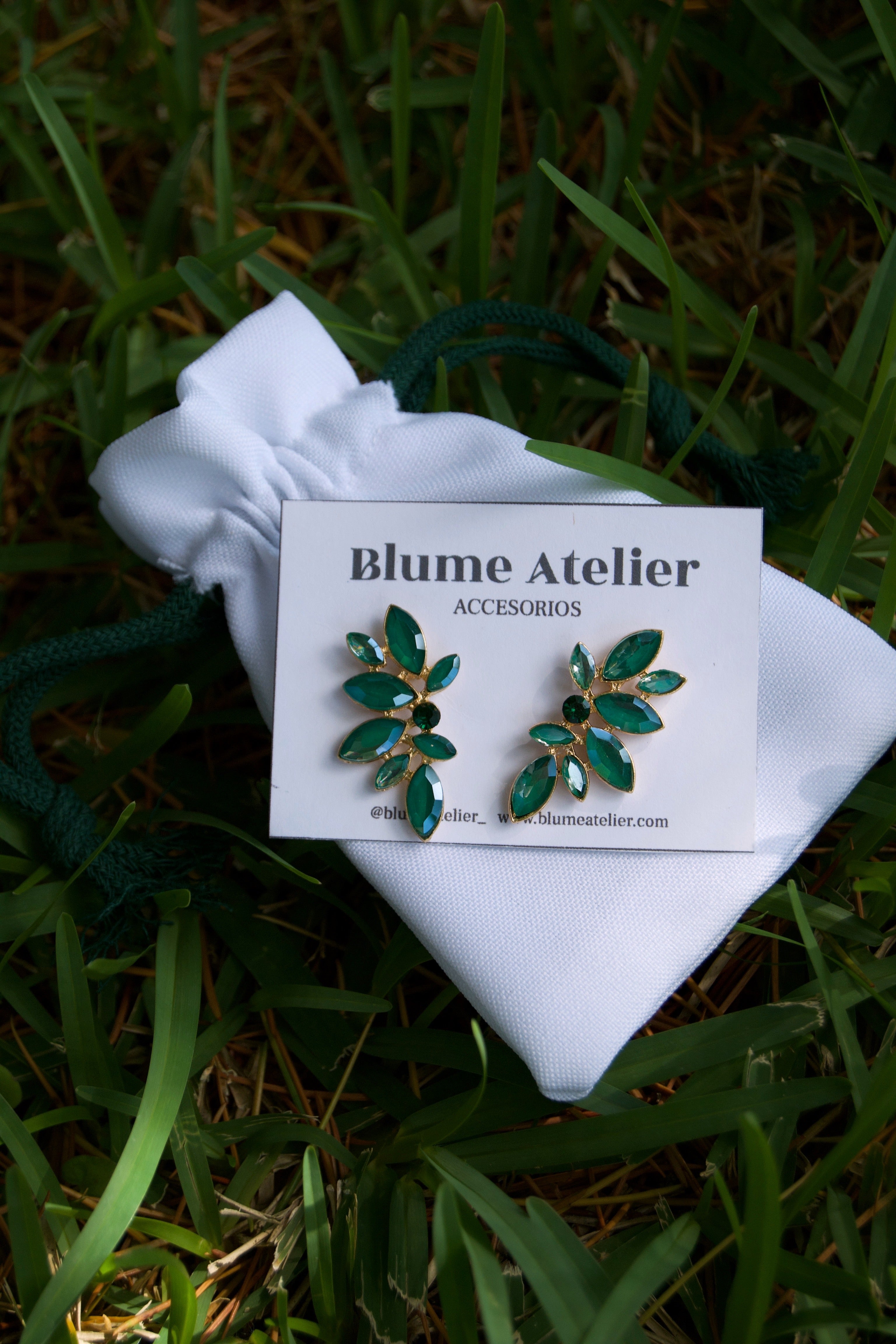 Pendientes Flor Verde