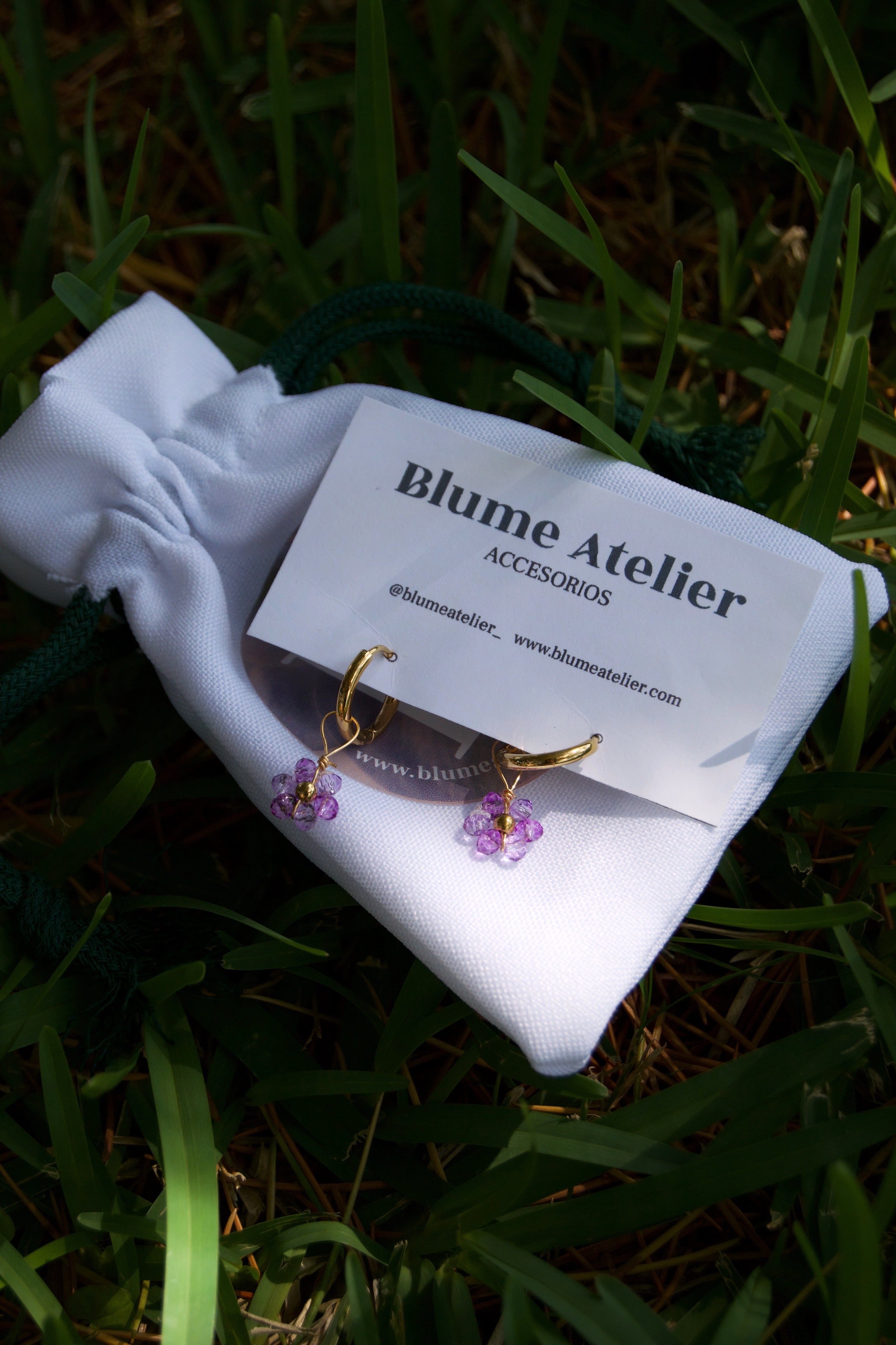 Pendientes Aro Flor Lila