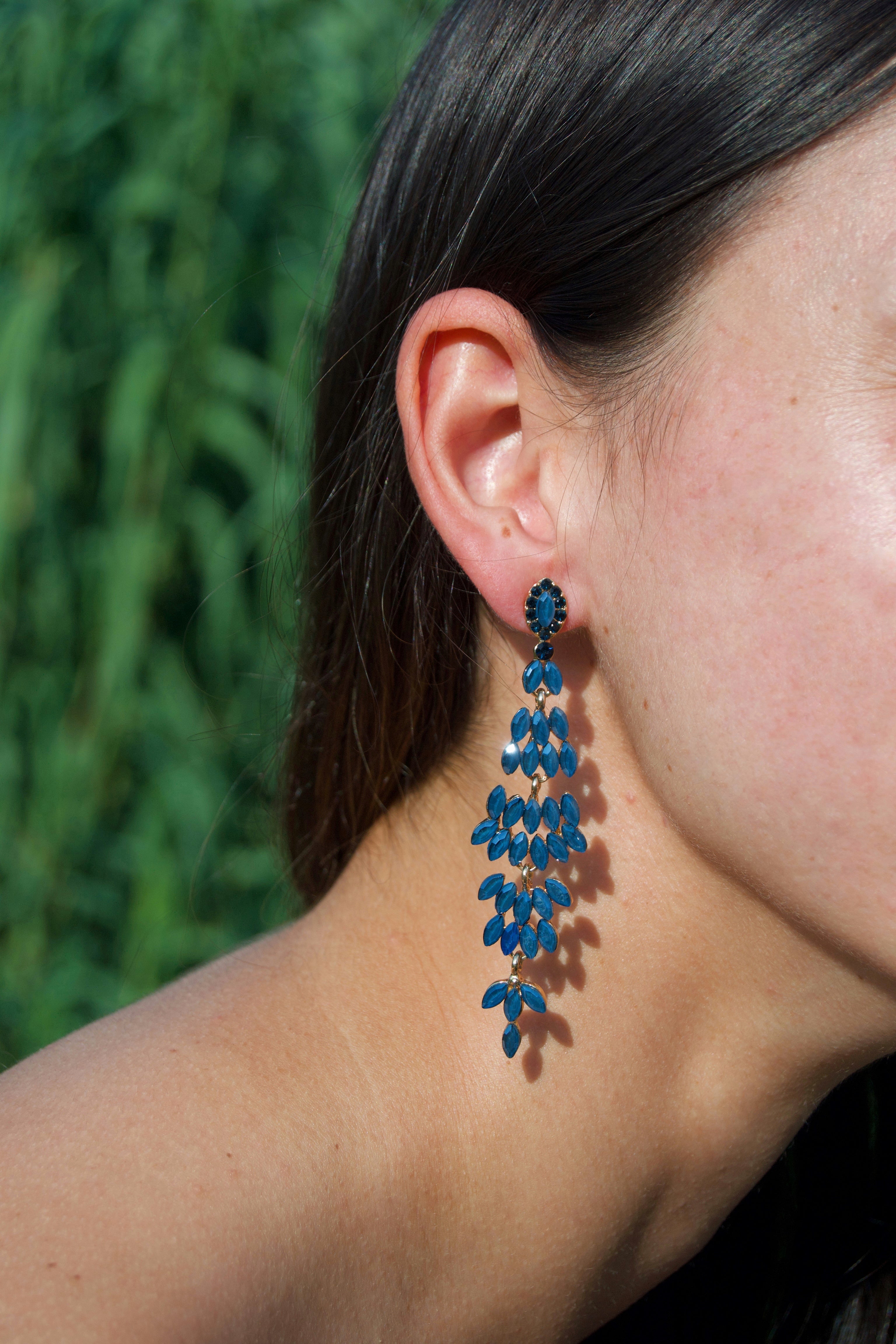 Pendientes Cristal Azul