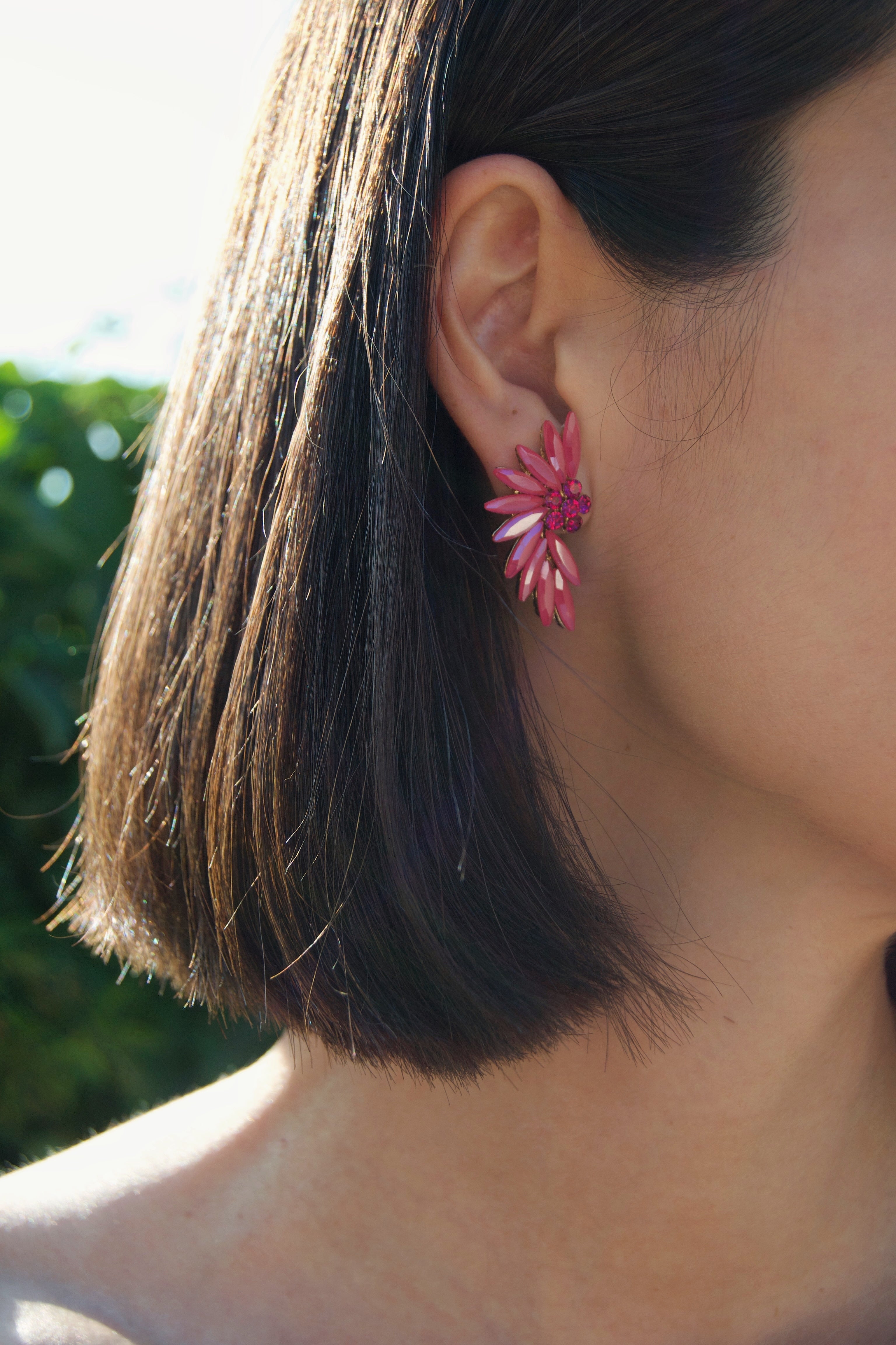 Pendientes Flor Fuxia