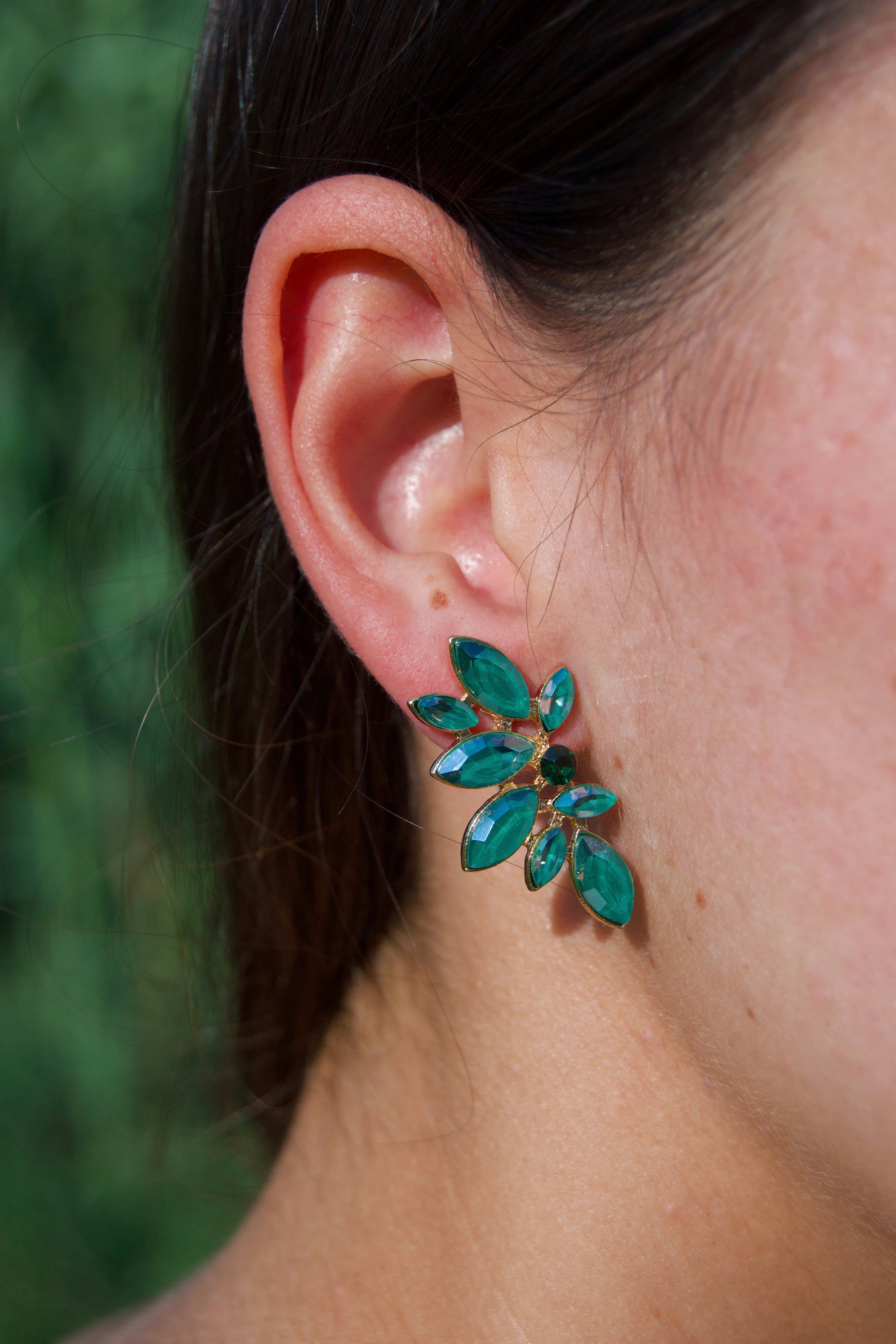 Pendientes Flor Verde