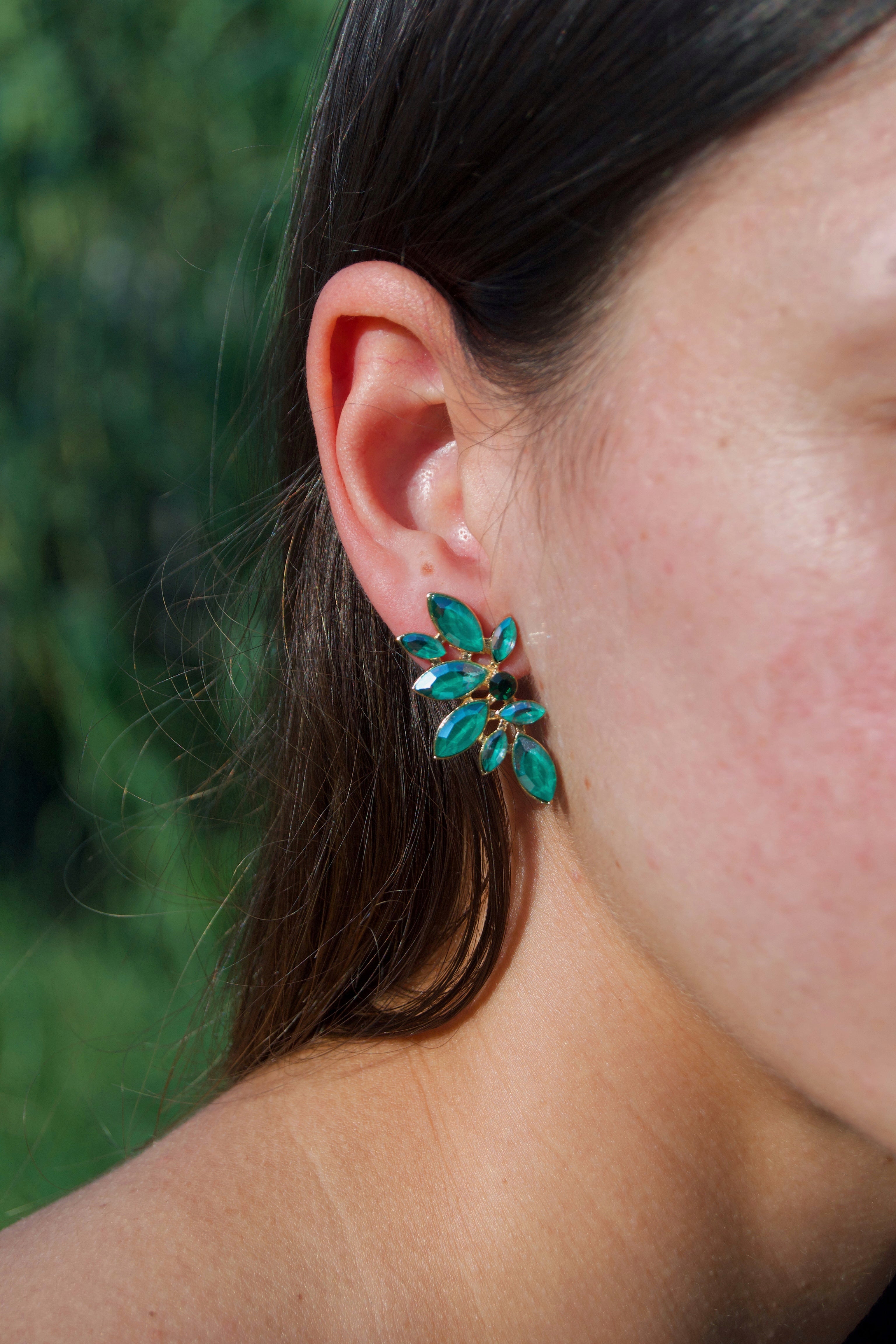 Pendientes Flor Verde