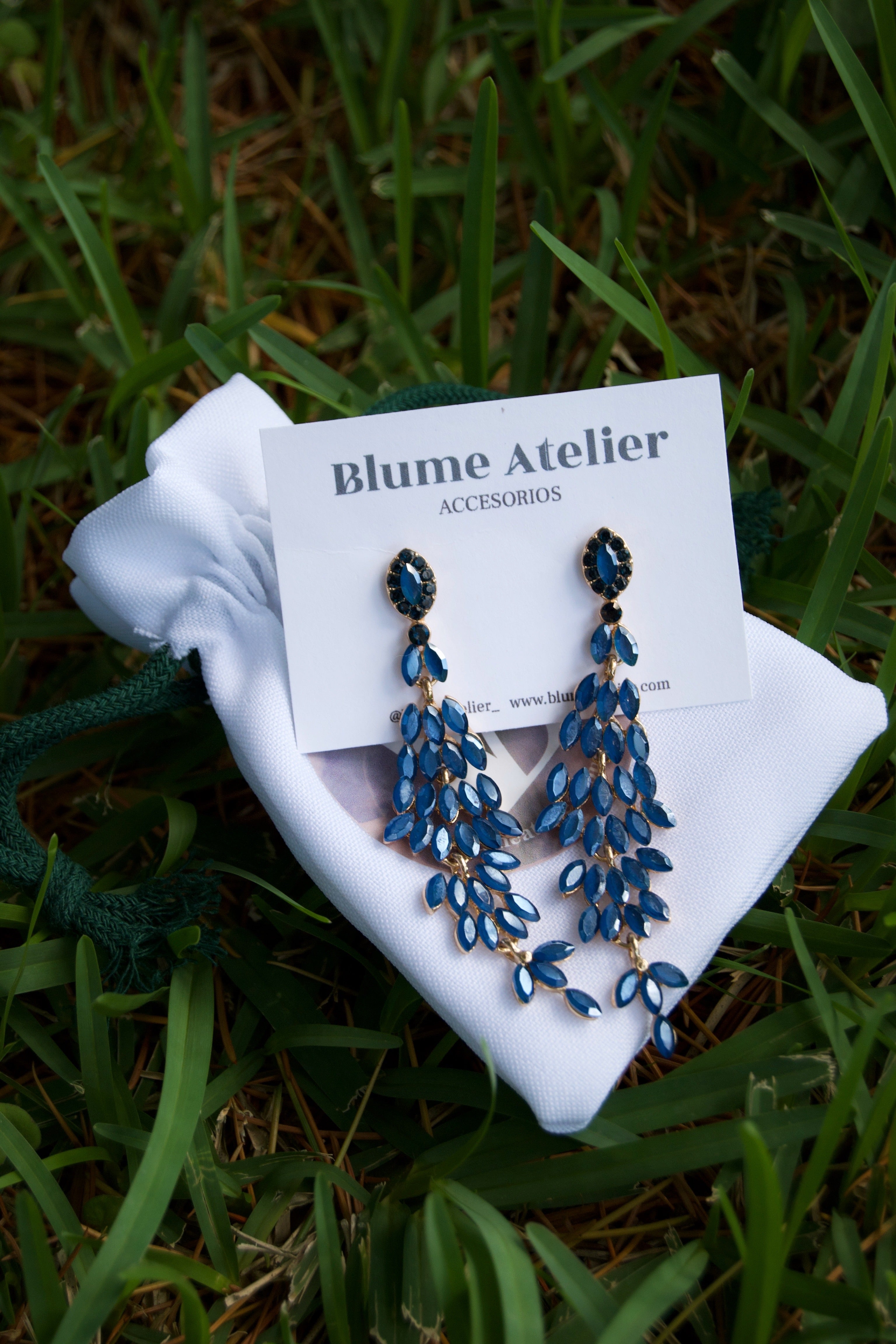 Pendientes Cristal Azul