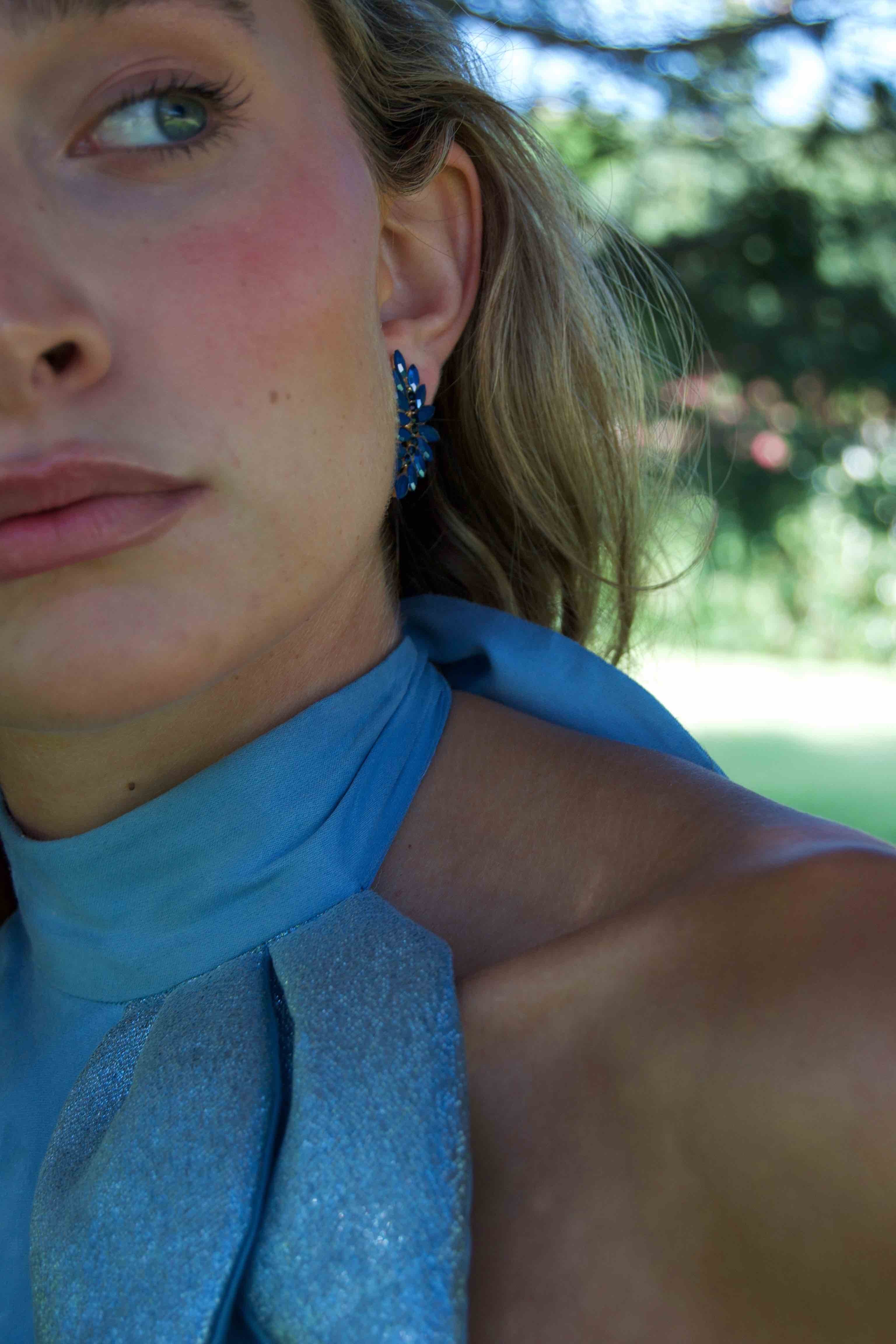 Pendientes Hoja Azul